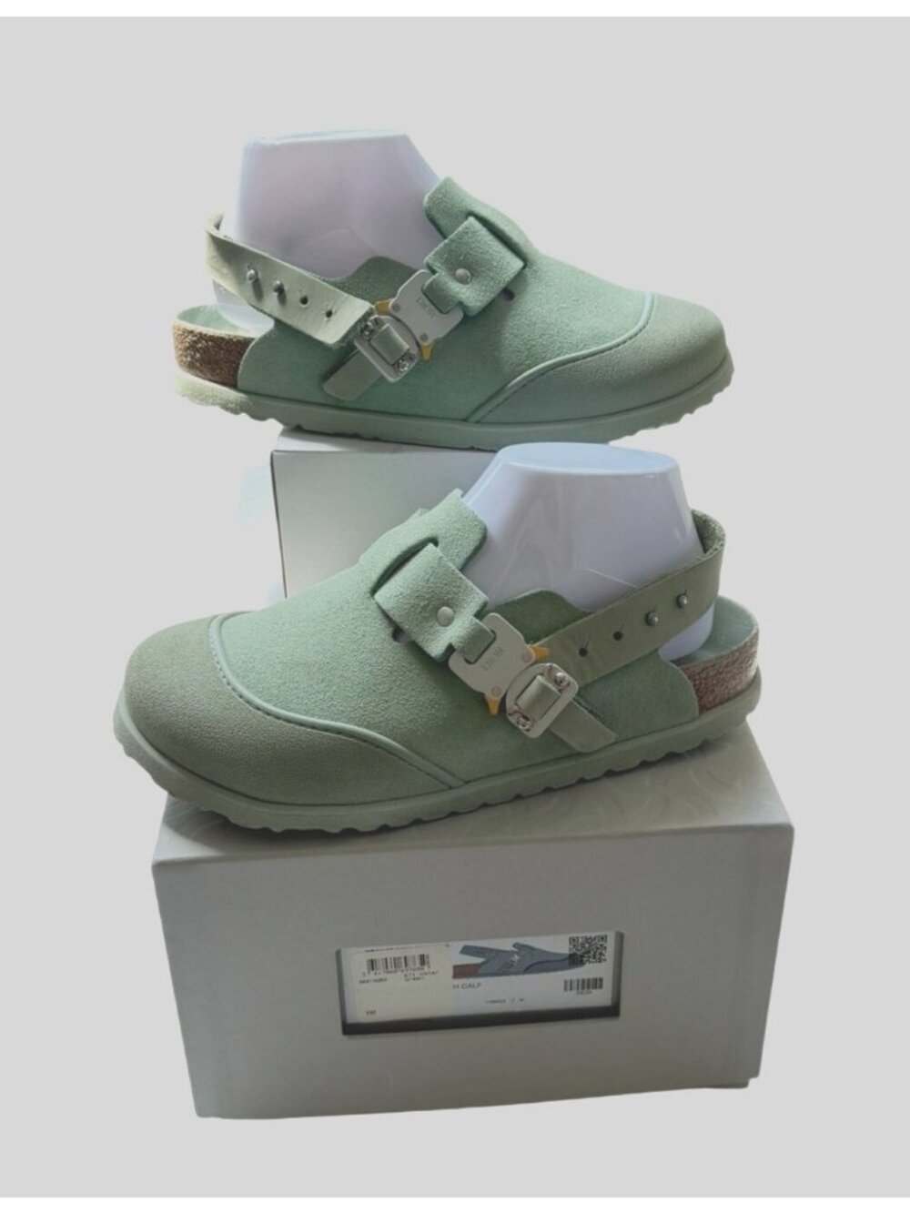Dior x Birkenstock Tokio Mule Water Green Suede Clogs